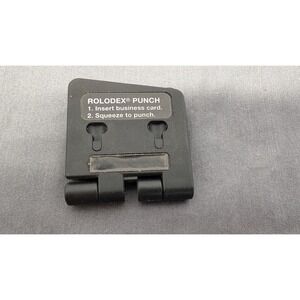 Rolodex Business Card 2 Hole Punch Black Portable Rotary File Organizer Plastic